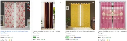 Image of Flipkart SmartBuy Curtains Starting @ ₹126