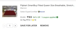 Flipkart SmartBuy Fitted Queen Size Mattress Cover 