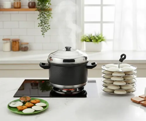 Image of Flipkart SmartBuy Mahavir Induction & Standard Idli Maker (6 Plates , 24 Idlis )Flipkart SmartBuy Mahavir Induction & St