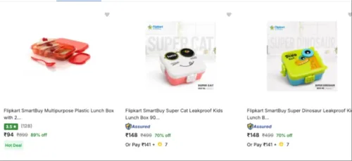 Image of Flipkart Smartbuy Lunch box Starting ₹94 