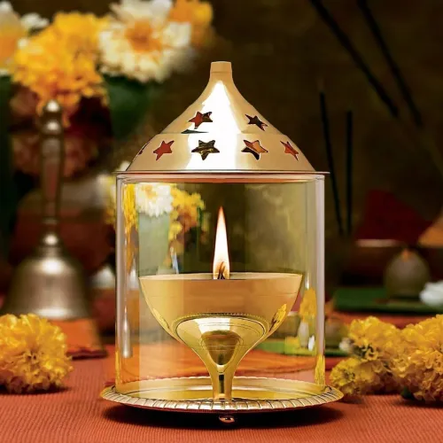 Image of Flipkart SmartBuy Medium Glass Table Diya Set  