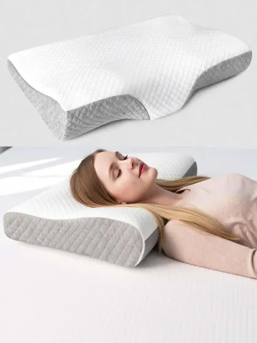 Image of Flipkart SmartBuy Memory Foam Orthopaedic Pillow Pack of 1 Solid (Grey)