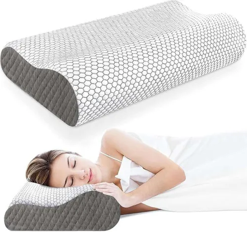 Image of Flipkart SmartBuy Memory Foam Sleeping Pillow Pack of 1 Solid ORTHOPEDIC (01 FOOTBALL GREY)