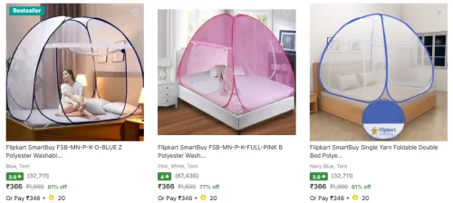 Image of Flipkart Smartbuy Mosquito Nets Starting @ ₹366