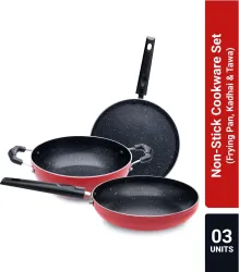 Flipkart SmartBuy Non-stick PFOA Free Non-Stick Coated Cookware Set (Aluminium, 3 - Piece)