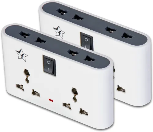 Image of Flipkart SmartBuy Pack of 2 Three Pin 4 Socket Extension Boards 