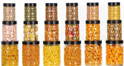 Image of Flipkart SmartBuy Plastic Grocery Containers Pack of 18 (Black)