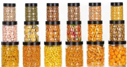 Flipkart SmartBuy Plastic Grocery Containers Pack of 18 (Black)