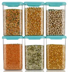Flipkart SmartBuy Plastic Grocery Container - 1100 ml (Pack of 6, Blue)