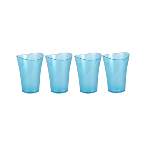 Image of Flipkart SmartBuy (Pack of 4) For Juice / Water Glass Set Water/Juice Glass (250 ml, Plastic, Blue)