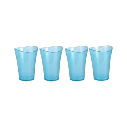 Flipkart SmartBuy (Pack of 4) For Juice / Water Glass Set Water/Juice Glass (250 ml, Plastic, Blue)