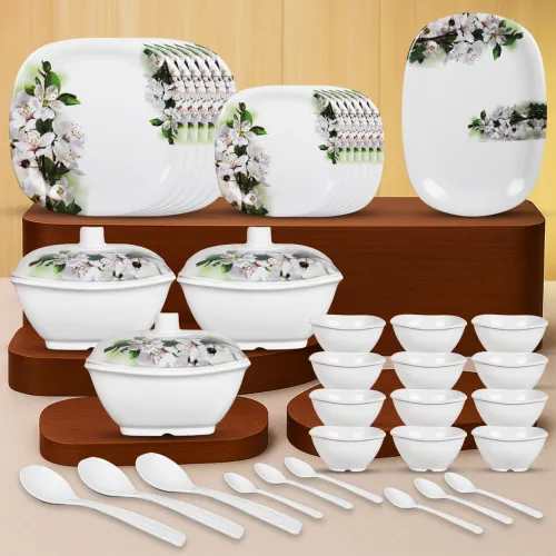 Image of Flipkart SmartBuy Pack of 40 Melamin Emerald Bloom Melamine Dishwasher