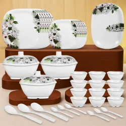 Flipkart SmartBuy Pack of 40 Melamin Emerald Bloom Melamine Dishwasher