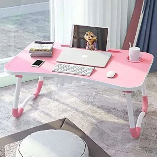 Image of Flipkart SmartBuy Wood Smart Multi-Purpose Laptop Table, Dock Stand, Study Table, Bed Table Wood Portable Laptop Table (