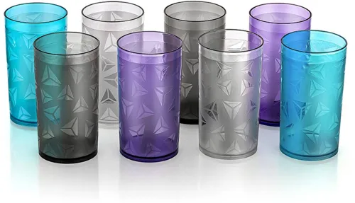 Image of Flipkart SmartBuy Prism Plastic Glass Set (300 ml, Pack of 8)