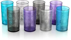 Flipkart SmartBuy Prism Plastic Glass Set (300 ml, Pack of 8)