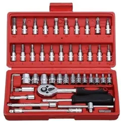 Flipkart SmartBuy Socket Tool Set 46 in 1 Bit Socket Wrench Tool Kit Set Goti Tools Set Ratchet Socket Set (Pack of 1)