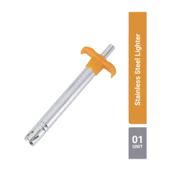 Flipkart SmartBuy Stainless Steel Lighter With Plastic Handle Steel, Plastic Gas Lighter (Orange, Silver, Pack of 1)