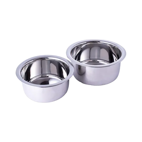 Image of Flipkart SmartBuy Tope/Bhagona/Patila Set 2600 ml capacity 17 cm, 18 cm diameter (Stainless Steel, Induction Bottom)