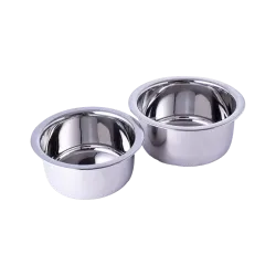Flipkart SmartBuy Tope/Bhagona/Patila Set 2600 ml capacity 17 cm, 18 cm diameter (Stainless Steel, Induction Bottom)