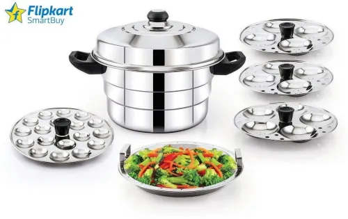 Image of Flipkart SmartBuy Stainless Steel Pot with Steamer and Mini