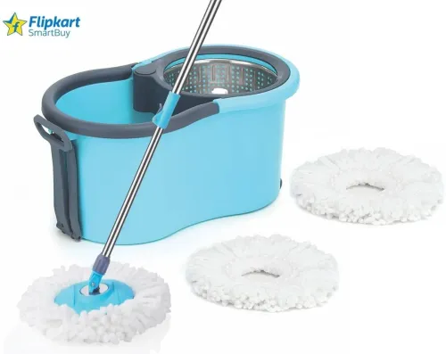 Image of Flipkart SmartBuy STEEL SPRINKLER 3 MICROFIBER REFILLS BLUE COLOR Mop Set  (Multicolor)