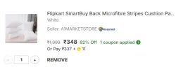 Flipkart SmartBuy Back Microfibre Stripes Cushion Pack5