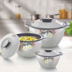 Flipkart SmartBuy Stylo Stainless Steel Casserole Set (Pack of 3)