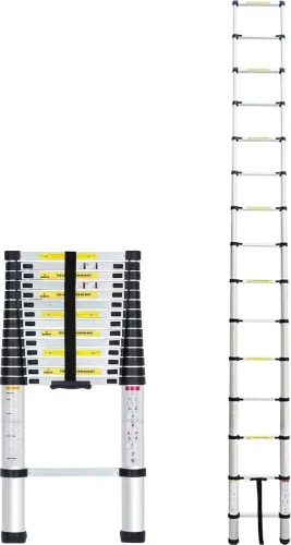 Image of Flipkart SmartBuy 4.4m Telescopic Aluminium Ladder, Portable