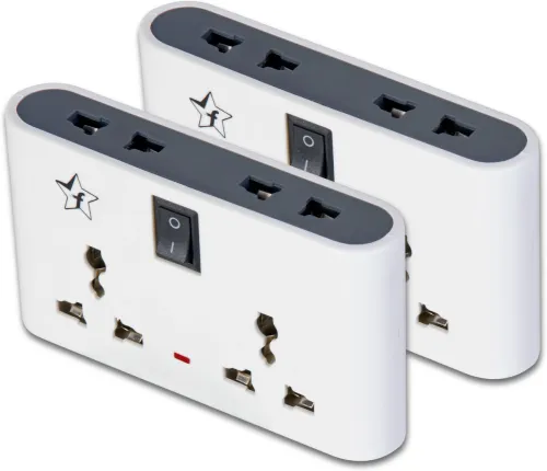 Image of Flipkart SmartBuy Three Pin 4 Socket Extension Boards (Pack of 2)