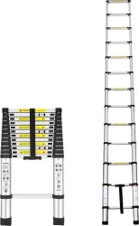 Flipkart SmartBuy 3.8M(12.5FT) Multi-Purpose,Compact & Easy to Carry Telescopic Ladder Extendable Aluminium Ladder