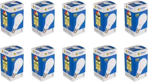 Image of Flipkart SmartBuy 9 w Basic Round B22 LED Bulb (White, Pack of 10)