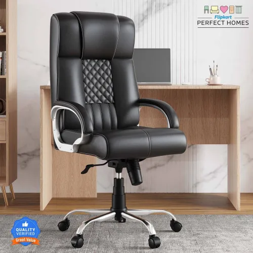 Image of Flipkart Perfect Homes Zenova High Back Ergonomic Leatherette Office Chair