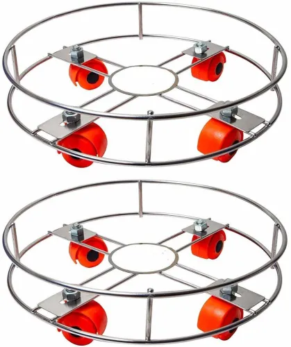 Image of Flipkart SmartBuy Durable Stainless Steel (Pack of 2) Gas Cylinder Trolley (Silver)