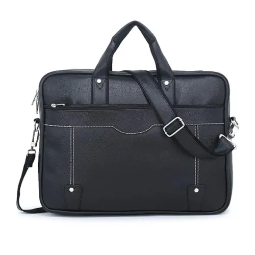 Image of FLIPMAZE PU Leather Expandable Laptop Messenger Bag 