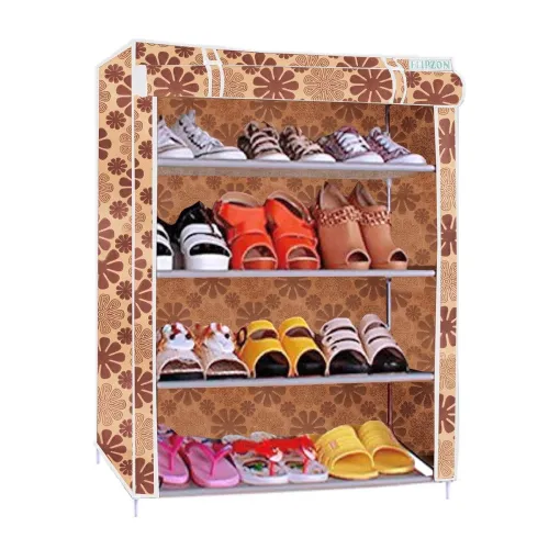 Image of FLIPZON Multipurpose 4-Tier Shoe Rack with Dustproof Cover