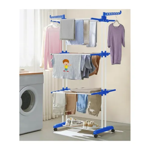 Image of FLIPZON Premium 3 Layer Clothes Drying Stand with Wheels