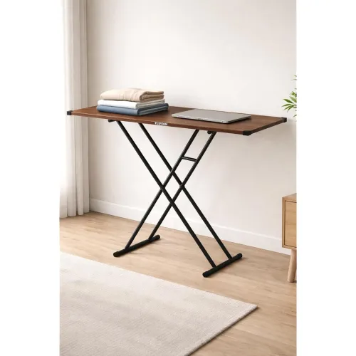 Image of FLIPZON Premium Foldable Ironing Cum Multi-Purpose Table with Heavy-Duty Metal Frame | Smart Space-Saving Laptop, Study 