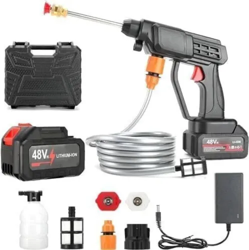 Image of Flisco Cordless 48V Electric Car Pressure Washer Gun with Accessories