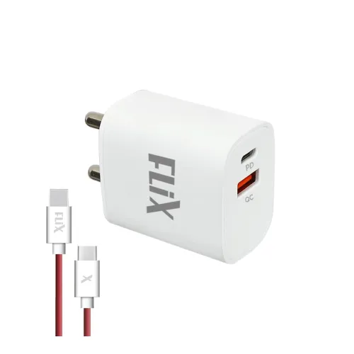 Image of FLiX 33W Dual Charger – Type A & C, with Cable