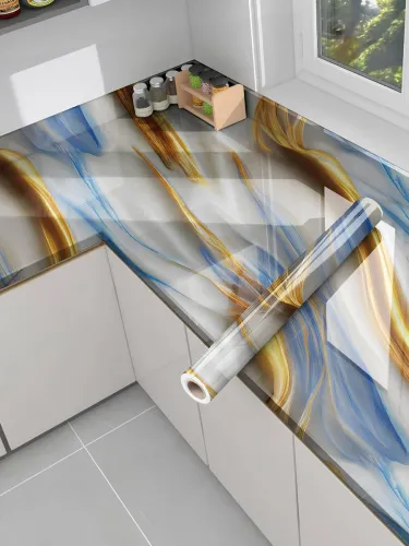 Image of Floppy Decorative Blue Wallpaper (60 cm x 200 cm)