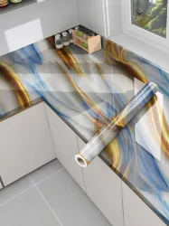 Floppy Decorative Blue Wallpaper  (60 cm x 200 cm)