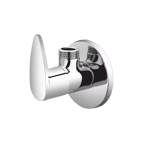 Image of Flora Brass Chrome Plated Angle Cock (Silver, Standard Size)