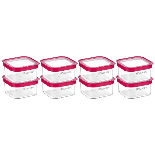 Image of Floraware Food Safe Plastic Multiuse Square Fit-Lock Airtight Storage Jar,Containers For Kitchen Storage Set I Grocery K