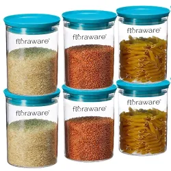 Floraware 900ml Airtight Round Containers Set of 6