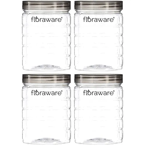 Image of Floraware Checkered Jar Container Set of 4 (250 ml Each)