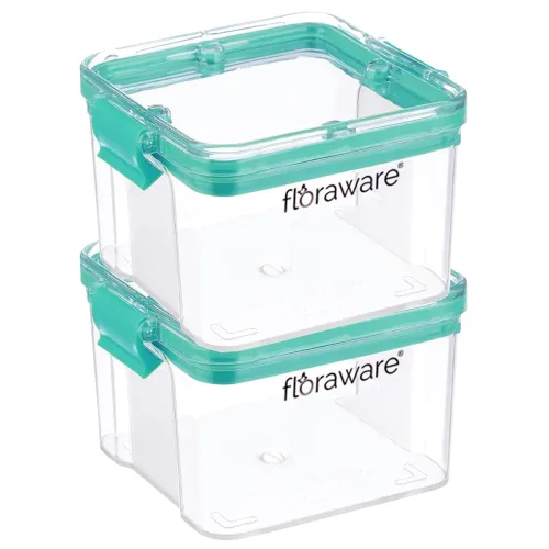 Image of Floraware Food Safe Modular Plastic Square Airtight Containers, Po2