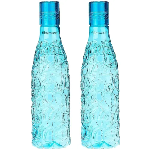 Image of Floraware Food Grade Plastic Mosaic Water Bottle 1000ml (Pack of 2)