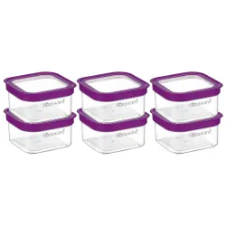 Floraware Food Safe Plastic Multiuse Square Container, 450 ml