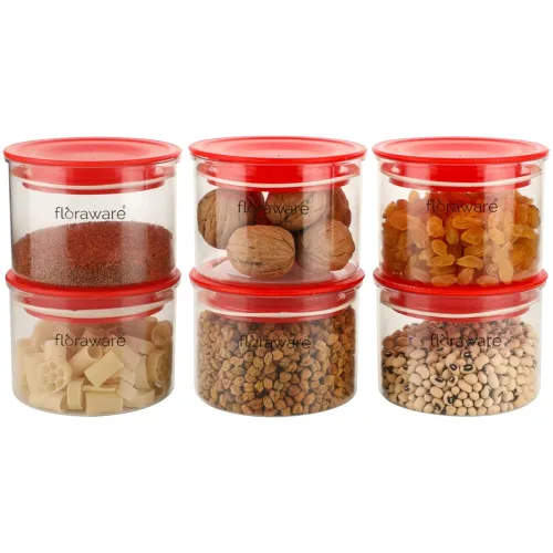 Image of Floraware Plastic Storage Jar and Container Set of 6 